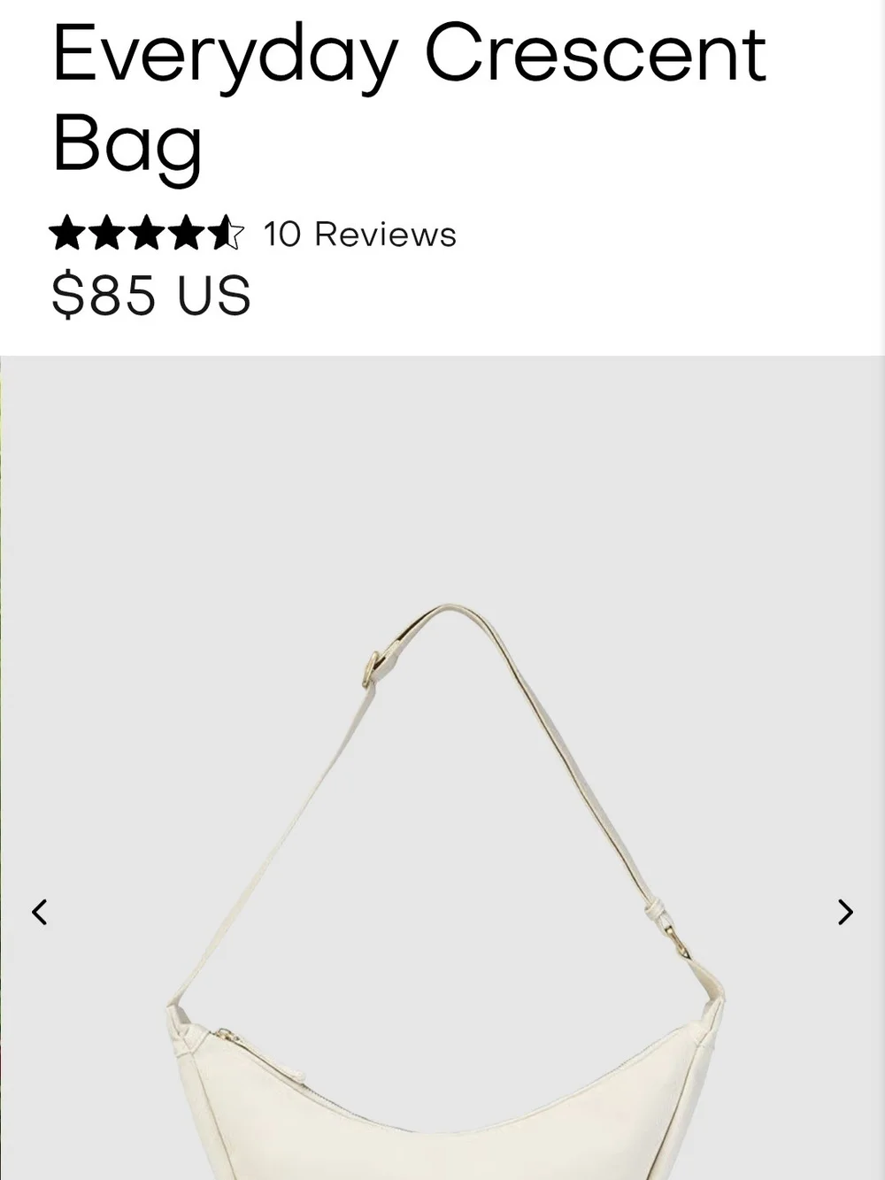 Everyday Crescent Bag in Beige
